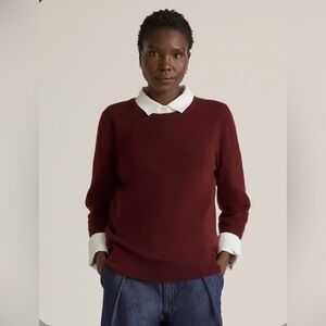 Quince Mongolian Cashmere Crewneck Sweater in Burgundy